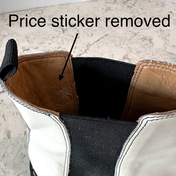 MARC FISHER LTD Pirro Chelsea Lugsole Pull On Leather Ankle Booties Ivory - Picture 15 of 16